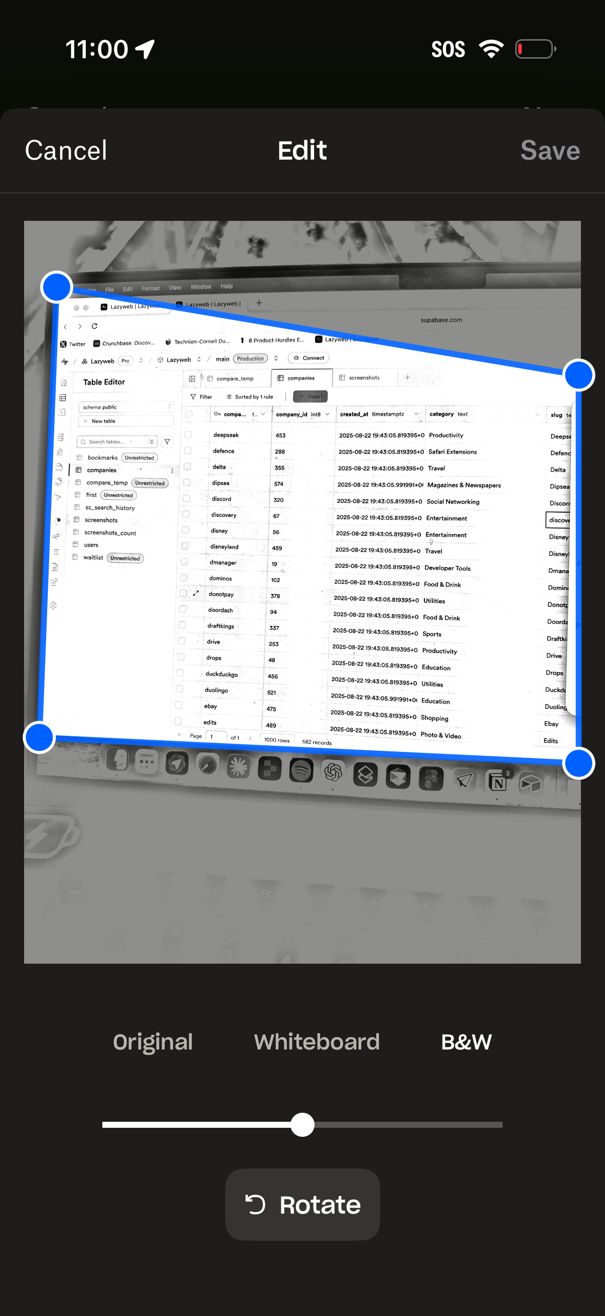 dropbox navigation screenshot